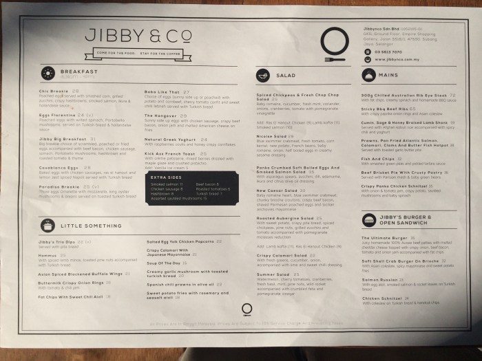 Jibby & Co Menu 1